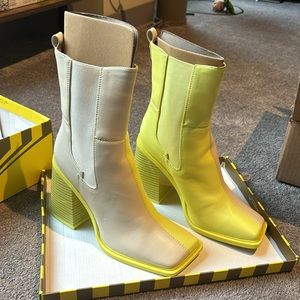 Circus by Sam Edelman Lauren Two-Toned Square-Toe High-Heeled Chelsea Boot